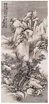 吴徵 1940年作 雪影归舟 立轴
